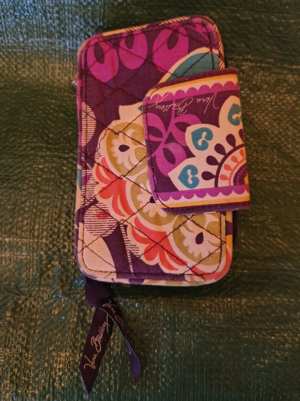 Vera Bradley Purple Floral Quilted Phone Wallet Case